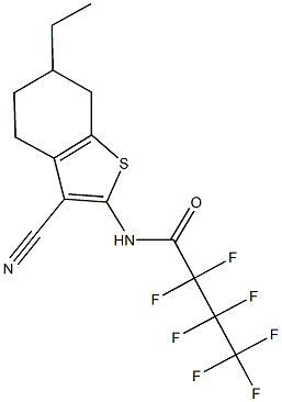 N-(3-cyano-6-ethyl-4,5,6,7-tetrahydro-1-benzothien-2-yl)-2,2,3,3,4,4,4-heptafluorobutanamide 구조식 이미지
