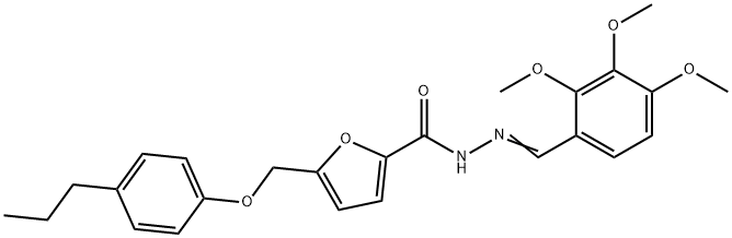 5-[(4-propylphenoxy)methyl]-N'-(2,3,4-trimethoxybenzylidene)-2-furohydrazide 구조식 이미지