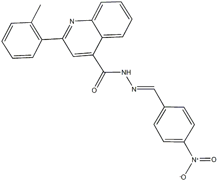 N'-{4-nitrobenzylidene}-2-(2-methylphenyl)-4-quinolinecarbohydrazide Structure