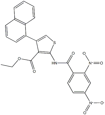 ethyl 2-({2,4-bisnitrobenzoyl}amino)-4-(1-naphthyl)-3-thiophenecarboxylate 구조식 이미지