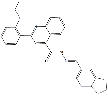 N'-(1,3-benzodioxol-5-ylmethylene)-2-(2-ethoxyphenyl)-4-quinolinecarbohydrazide 구조식 이미지