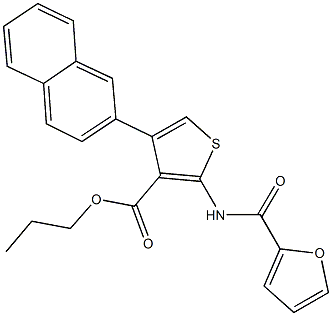 propyl 2-(2-furoylamino)-4-(2-naphthyl)-3-thiophenecarboxylate Structure