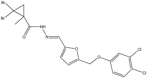 2,2-dibromo-N'-({5-[(3,4-dichlorophenoxy)methyl]-2-furyl}methylene)-1-methylcyclopropanecarbohydrazide Structure