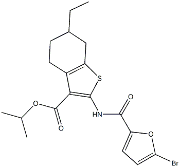 isopropyl 2-[(5-bromo-2-furoyl)amino]-6-ethyl-4,5,6,7-tetrahydro-1-benzothiophene-3-carboxylate Structure