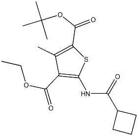 2-tert-butyl 4-ethyl 5-[(cyclobutylcarbonyl)amino]-3-methyl-2,4-thiophenedicarboxylate Structure