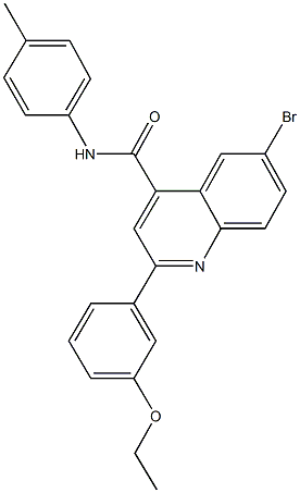 6-bromo-2-(3-ethoxyphenyl)-N-(4-methylphenyl)-4-quinolinecarboxamide Structure