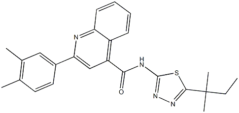 2-(3,4-dimethylphenyl)-N-(5-tert-pentyl-1,3,4-thiadiazol-2-yl)-4-quinolinecarboxamide Structure