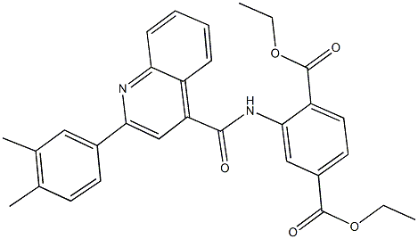 diethyl 2-({[2-(3,4-dimethylphenyl)-4-quinolinyl]carbonyl}amino)terephthalate 구조식 이미지