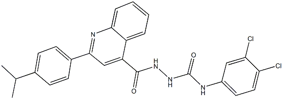 N-(3,4-dichlorophenyl)-2-{[2-(4-isopropylphenyl)-4-quinolinyl]carbonyl}hydrazinecarboxamide 구조식 이미지