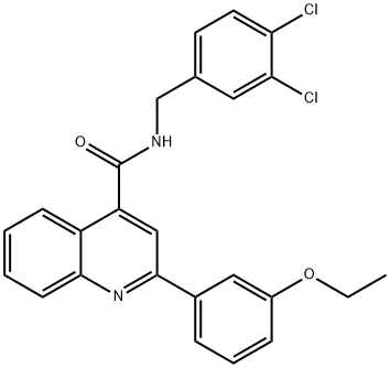 N-(3,4-dichlorobenzyl)-2-(3-ethoxyphenyl)-4-quinolinecarboxamide 구조식 이미지