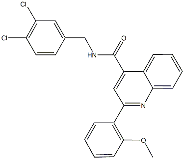 N-(3,4-dichlorobenzyl)-2-(2-methoxyphenyl)-4-quinolinecarboxamide 구조식 이미지
