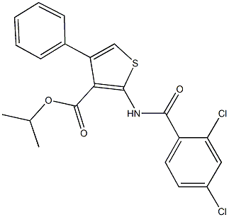 isopropyl 2-[(2,4-dichlorobenzoyl)amino]-4-phenyl-3-thiophenecarboxylate 구조식 이미지