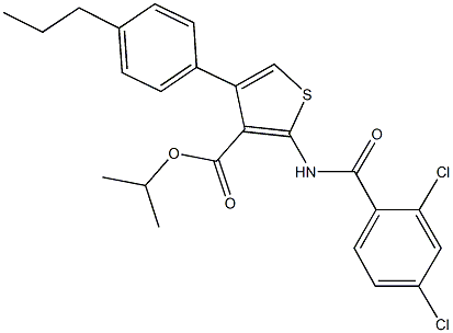 isopropyl 2-[(2,4-dichlorobenzoyl)amino]-4-(4-propylphenyl)-3-thiophenecarboxylate Structure