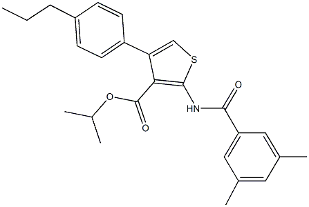 isopropyl 2-[(3,5-dimethylbenzoyl)amino]-4-(4-propylphenyl)-3-thiophenecarboxylate 구조식 이미지