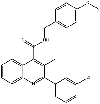 2-(3-chlorophenyl)-N-(4-methoxybenzyl)-3-methyl-4-quinolinecarboxamide Structure