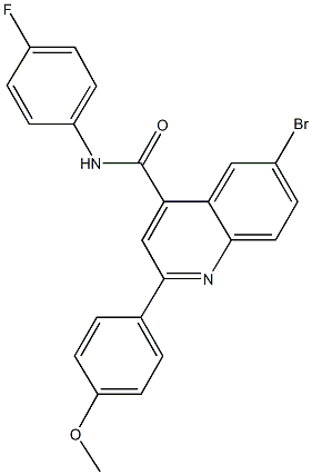 6-bromo-N-(4-fluorophenyl)-2-(4-methoxyphenyl)-4-quinolinecarboxamide 구조식 이미지