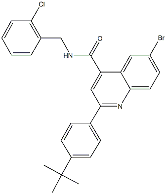 6-bromo-2-(4-tert-butylphenyl)-N-(2-chlorobenzyl)-4-quinolinecarboxamide 구조식 이미지