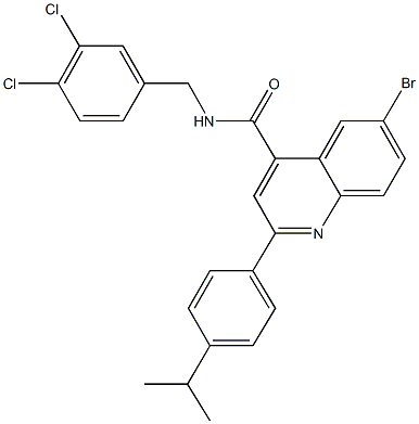 6-bromo-N-(3,4-dichlorobenzyl)-2-(4-isopropylphenyl)-4-quinolinecarboxamide Structure