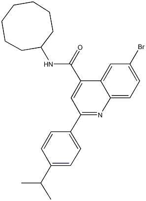 6-bromo-N-cyclooctyl-2-(4-isopropylphenyl)-4-quinolinecarboxamide Structure