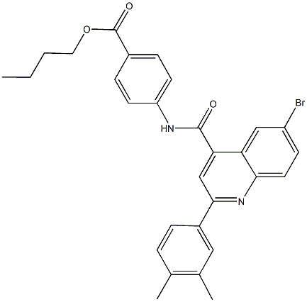 butyl 4-({[6-bromo-2-(3,4-dimethylphenyl)-4-quinolinyl]carbonyl}amino)benzoate 구조식 이미지