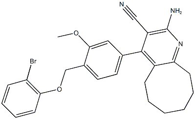 2-amino-4-{4-[(2-bromophenoxy)methyl]-3-methoxyphenyl}-5,6,7,8,9,10-hexahydrocycloocta[b]pyridine-3-carbonitrile Structure