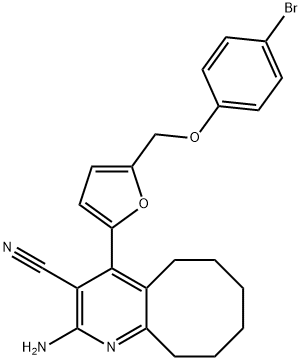 2-amino-4-{5-[(4-bromophenoxy)methyl]-2-furyl}-5,6,7,8,9,10-hexahydrocycloocta[b]pyridine-3-carbonitrile Structure