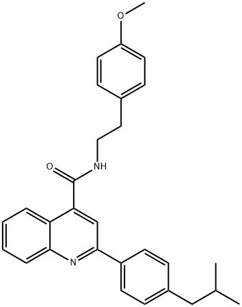 2-(4-isobutylphenyl)-N-[2-(4-methoxyphenyl)ethyl]-4-quinolinecarboxamide 구조식 이미지