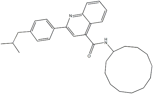 N-cyclododecyl-2-(4-isobutylphenyl)-4-quinolinecarboxamide 구조식 이미지