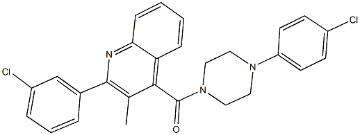 2-(3-chlorophenyl)-4-{[4-(4-chlorophenyl)-1-piperazinyl]carbonyl}-3-methylquinoline Structure