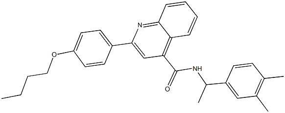 2-(4-butoxyphenyl)-N-[1-(3,4-dimethylphenyl)ethyl]-4-quinolinecarboxamide Structure