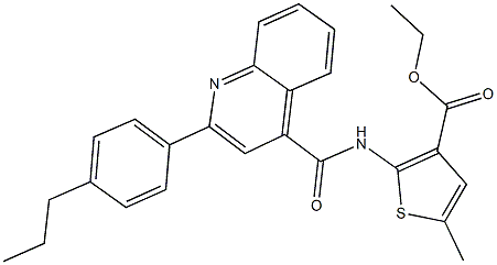 ethyl 5-methyl-2-({[2-(4-propylphenyl)-4-quinolinyl]carbonyl}amino)-3-thiophenecarboxylate 구조식 이미지