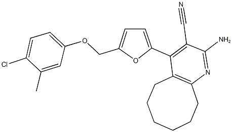 2-amino-4-{5-[(4-chloro-3-methylphenoxy)methyl]-2-furyl}-5,6,7,8,9,10-hexahydrocycloocta[b]pyridine-3-carbonitrile 구조식 이미지