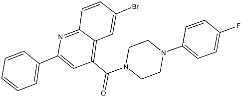 6-bromo-4-{[4-(4-fluorophenyl)-1-piperazinyl]carbonyl}-2-phenylquinoline 구조식 이미지