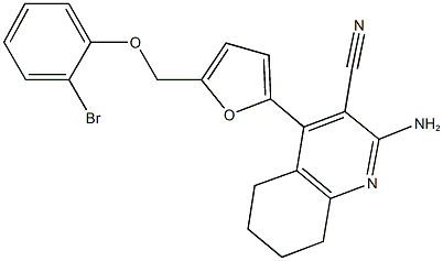 2-amino-4-{5-[(2-bromophenoxy)methyl]-2-furyl}-5,6,7,8-tetrahydro-3-quinolinecarbonitrile Structure