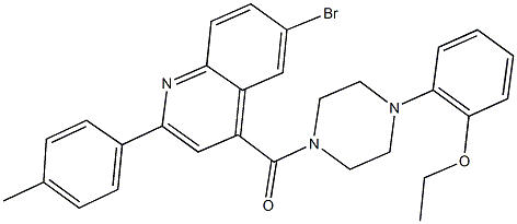 6-bromo-4-{[4-(2-ethoxyphenyl)-1-piperazinyl]carbonyl}-2-(4-methylphenyl)quinoline 구조식 이미지