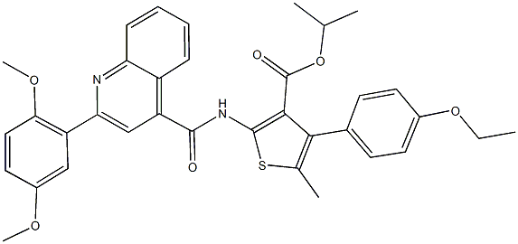 isopropyl 2-({[2-(2,5-dimethoxyphenyl)-4-quinolinyl]carbonyl}amino)-4-(4-ethoxyphenyl)-5-methyl-3-thiophenecarboxylate Structure