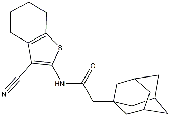 2-(1-adamantyl)-N-(3-cyano-4,5,6,7-tetrahydro-1-benzothien-2-yl)acetamide 구조식 이미지