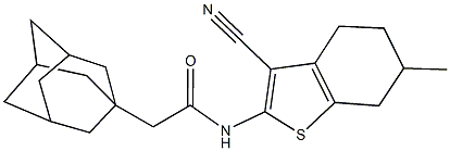 2-(1-adamantyl)-N-(3-cyano-6-methyl-4,5,6,7-tetrahydro-1-benzothien-2-yl)acetamide Structure