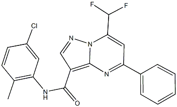 N-(5-chloro-2-methylphenyl)-7-(difluoromethyl)-5-phenylpyrazolo[1,5-a]pyrimidine-3-carboxamide 구조식 이미지