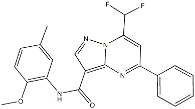 7-(difluoromethyl)-N-(2-methoxy-5-methylphenyl)-5-phenylpyrazolo[1,5-a]pyrimidine-3-carboxamide Structure