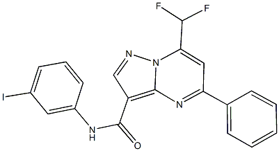 7-(difluoromethyl)-N-(3-iodophenyl)-5-phenylpyrazolo[1,5-a]pyrimidine-3-carboxamide 구조식 이미지