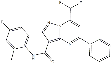 7-(difluoromethyl)-N-(4-fluoro-2-methylphenyl)-5-phenylpyrazolo[1,5-a]pyrimidine-3-carboxamide 구조식 이미지