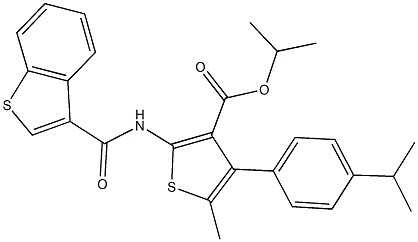 isopropyl 2-[(1-benzothien-3-ylcarbonyl)amino]-4-(4-isopropylphenyl)-5-methyl-3-thiophenecarboxylate Structure