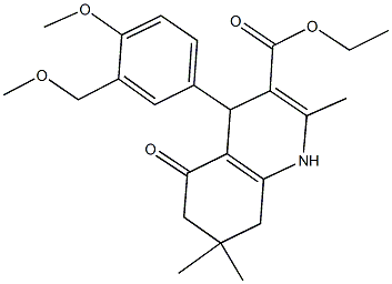 ethyl 4-[4-methoxy-3-(methoxymethyl)phenyl]-2,7,7-trimethyl-5-oxo-1,4,5,6,7,8-hexahydro-3-quinolinecarboxylate Structure