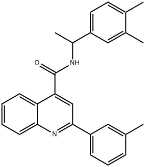 N-[1-(3,4-dimethylphenyl)ethyl]-2-(3-methylphenyl)-4-quinolinecarboxamide 구조식 이미지