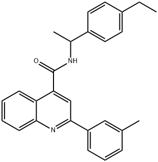 N-[1-(4-ethylphenyl)ethyl]-2-(3-methylphenyl)-4-quinolinecarboxamide 구조식 이미지