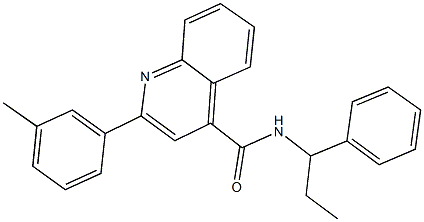 2-(3-methylphenyl)-N-(1-phenylpropyl)-4-quinolinecarboxamide 구조식 이미지
