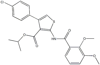 isopropyl 4-(4-chlorophenyl)-2-[(2,3-dimethoxybenzoyl)amino]-3-thiophenecarboxylate 구조식 이미지