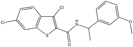 3,6-dichloro-N-[1-(3-methoxyphenyl)ethyl]-1-benzothiophene-2-carboxamide Structure