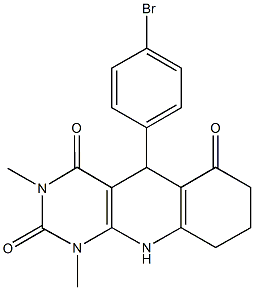 5-(4-bromophenyl)-1,3-dimethyl-5,8,9,10-tetrahydropyrimido[4,5-b]quinoline-2,4,6(1H,3H,7H)-trione 구조식 이미지
